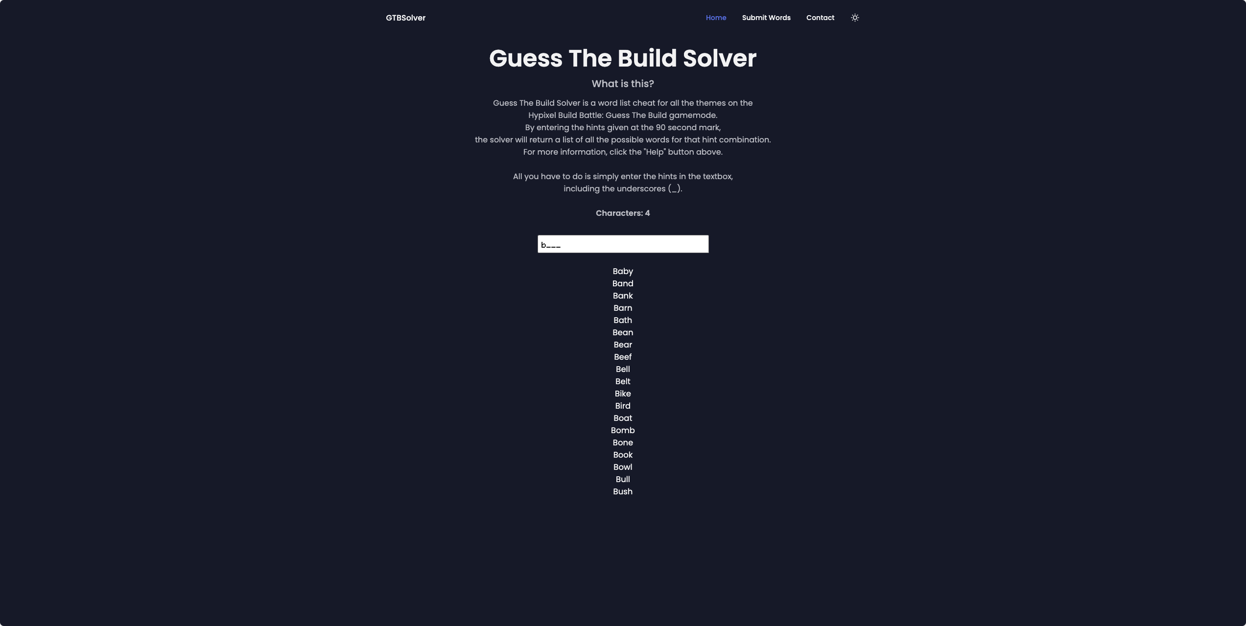 GTB Solver website preview